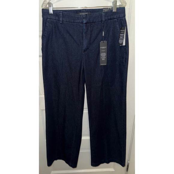 Liverpool Los Angeles Kelsey Wide Leg Trouser Dark Wash Denim Women Size 8 29